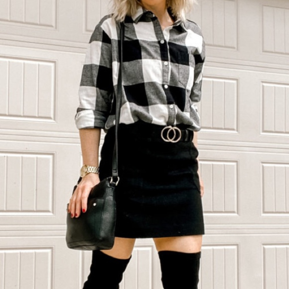 Stylus Kid’s Black Gingham Button Down Shirt XL